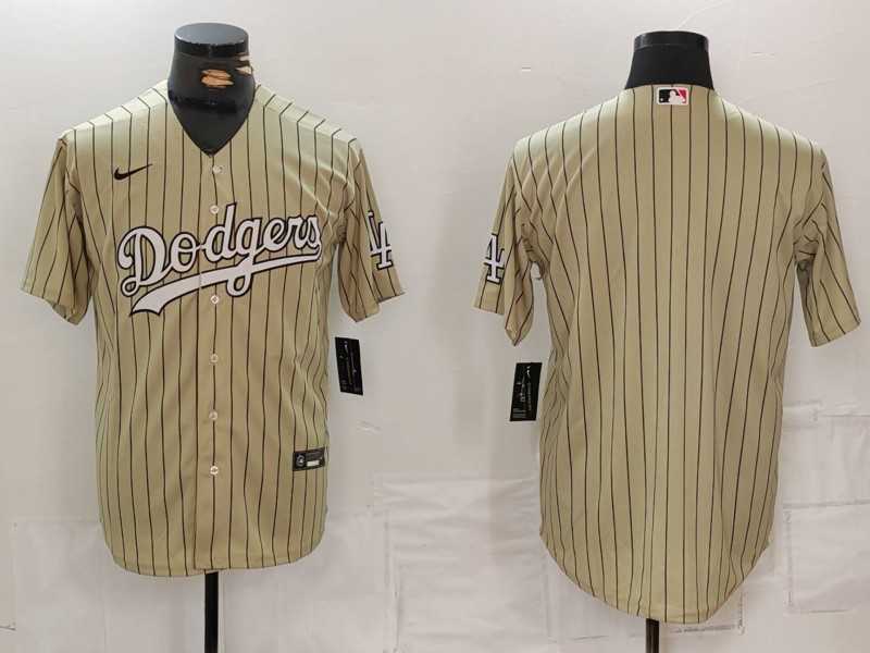 Men%27s Los Angeles Dodgers Blank Cream Pinstripe Stitched Cool Base Nike Jersey->los angeles dodgers->MLB Jersey